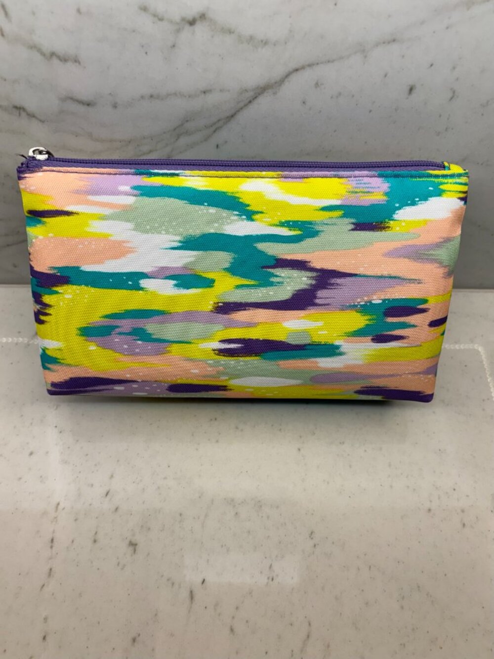 CLINIQUE Abstract Brushstroke Rainbow Makeup Bag Cosmetic Pouch Travel Case